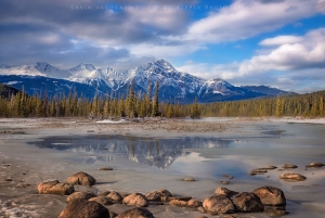 Pyramid Mountain and the Athabasca River in Jasper National Park